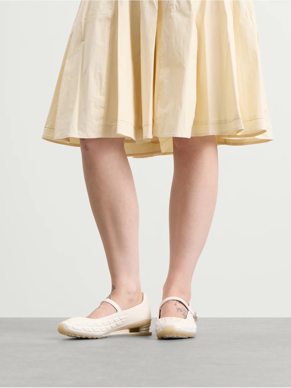 Women's Cream Mary Jane Sneaker Flats